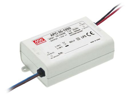 Mean Well - APC-35-350 - Mean Well LED  APC-35-350, 127  370 V ֱ90  264 V , 28  100V, 350mA, 35W 