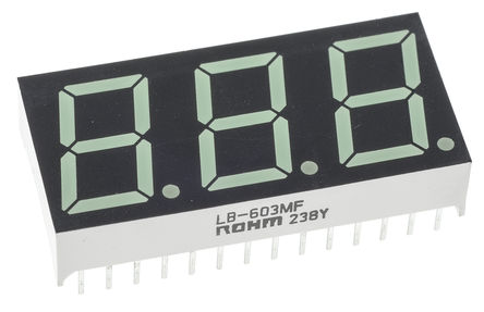 ROHM - LB-603MF - ROHM 3ַ 7  ɫ LED  LB-603MF, 25 mcd, ҲС, 14.2mmַ, ͨװװ		