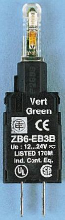 Schneider Electric - ZB6EB5B - Schneider Electric XB6 ϵ  ZB6EB5B, 30 V /ֱ, ɫ LED, Faston Ӷ 