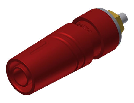 Hirschmann Test & Measurement - 972358701 - Hirschmann 972358701 红色 4mm 插座, 1000V ac/dc 32A, 镀金触点		