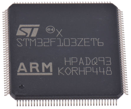 STMicroelectronics - STM32F103ZET6 - STMicroelectronics STM32F 系列 32 bit ARM Cortex M3 MCU STM32F103ZET6, 72MHz, 512 kB ROM 闪存, 64 kB RAM, 1xUSB, LQFP-144		
