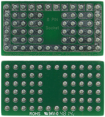 Roth Elektronik - RE941-S1 - Roth Elektronik RE941-S1 试验电路板, 可焊接试验电路板，带适配电路板, 31.75 x 17.14 x 1.5mm		