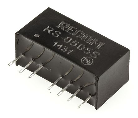 Recom - RS-0505S - Recom RS ϵ 2W ʽֱ-ֱת RS-0505S, 4.5  9 V ֱ, 5V dc, 400mA, 500V acѹ, SIPװ 