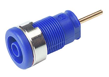 Hirschmann Test & Measurement - 972359102 - Hirschmann 972359102 蓝色 4mm 插座, 1000V ac/dc 24A, 镀金触点		