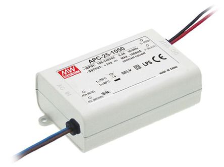 Mean Well - APC-25-350 - Mean Well LED  APC-25-350, 127  370 V ֱ90  264 V , 25  70V, 350mA, 24.5W 