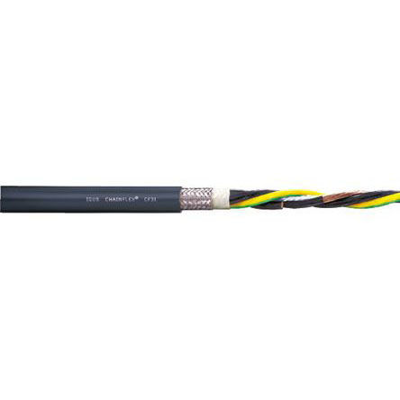 Igus - CF31.15.04 - Igus 4 芯, 15 AWG 屏蔽 黑色 聚氯乙烯 PVC护套 执行器/传感器电缆 CF31.15.04, 10.5mm 外径		