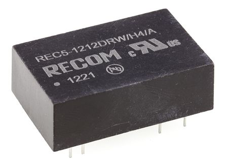 Recom - REC5-1212DRWH4/A - Recom REC5 ϵ 5W ʽֱ-ֱת REC5-1212DRWH4/A, 9  18 V ֱ, 12V dc, 210mA, DIPװ 