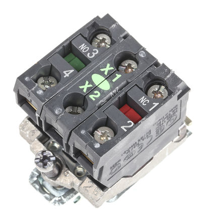 Schneider Electric - ZB4BW0B35 - Schneider Electric XB4 ϵ Ӵ ZB4BW0B35, 1 1 , 24 V /ֱ, ɫ LED, ݶӶ 