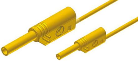 Hirschmann Test & Measurement - 975163103 - Hirschmann 100cm长 黄色 铍铜触点 测试引线, 10A, 1000V ac/dc		