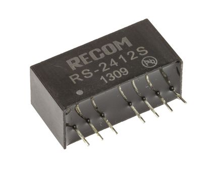 Recom - RS-2412S - Recom RS ϵ 2W ʽֱ-ֱת RS-2412S, 18  36 V ֱ, 12V dc, 166mA, 500V acѹ, SIPװ 